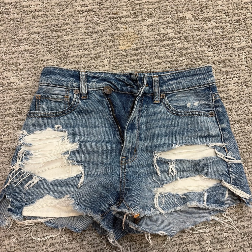 American Eagle Outfitters Ripped Blue Jean Shorts